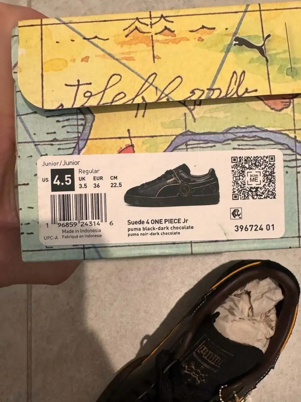 Puma Suede 4 One Piece Jr Blackbeard Black Dark Chocolate
